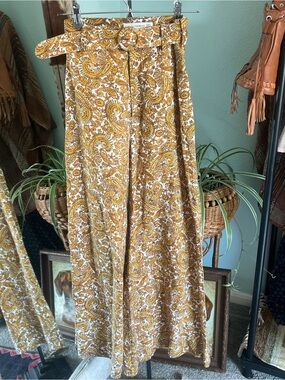 Faithfull The Brand Paisley Wide Leg Pants Altered 25” Waist US 2